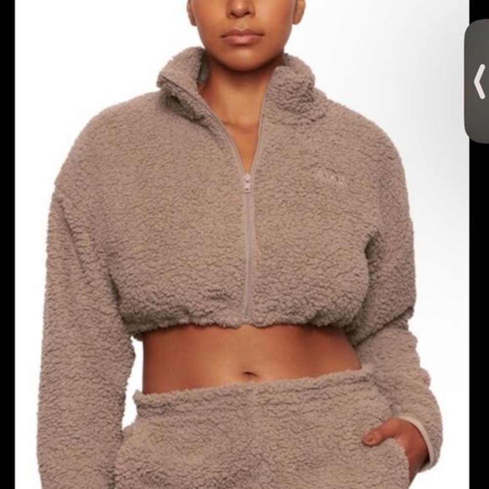 SKIMS crop zip hoodie